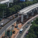 Proyek pembangunan jalur LRT. Foto: Istimewa