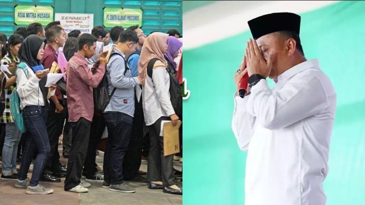 Kolase Supian Suri dan pengangguran. Foto: Istimewa