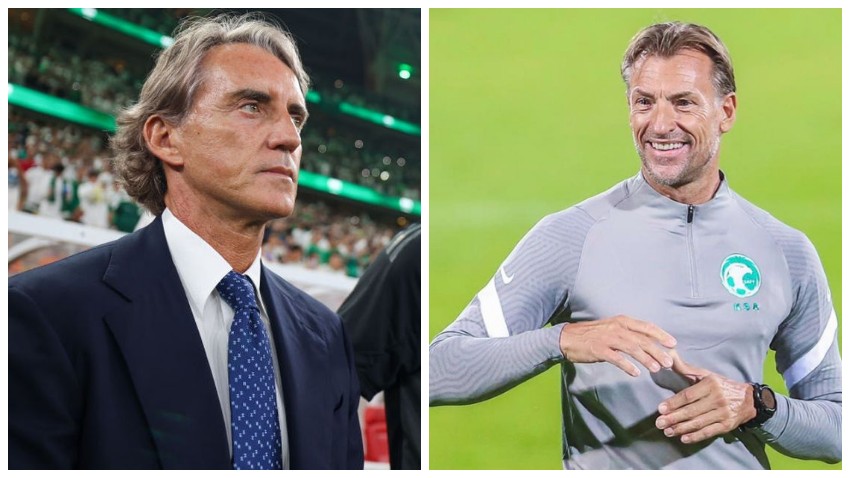 Kolase Roberto Mancini dan Herve Renard. Foto: Istimewa