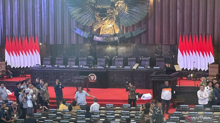 Persiapan pelantikan presiden dan wakil presiden terpilih di Gedung DPR/MPR. Foto: Istimewa