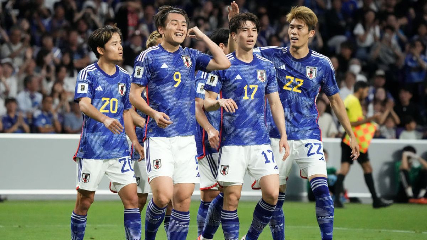 timnas Jepang saat melakukan selebrasi. Foto: Istimewa